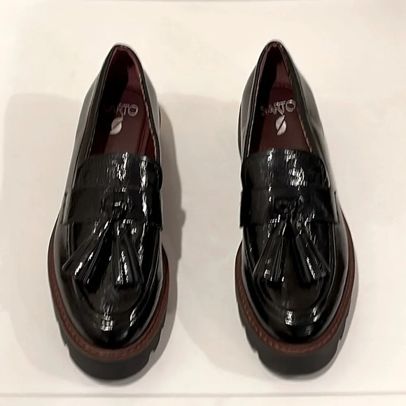 Sarto Black Platform Loafers size 7.5M - Picture 2 of 7
